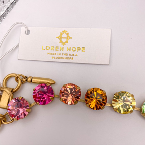 Loren Hope Retired Arista Rainbow Ombré Necklace. 17”-21”. NWT - Picture 3 of 16